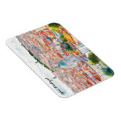 Lissabon Portugal Waterverf Panorama Uitzicht Magneet (Rechterzijde)