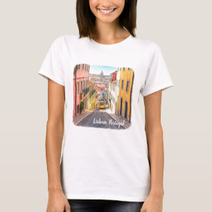 Lissabon Portugal Waterverf T-shirt