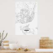 Lissabon, Portugal (zwart op wit) Poster (Keuken)