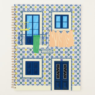 Lissabon Portugees huis met tegels en vogel Planner