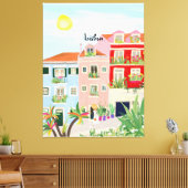 Lissabon reis kleurrijk canvas afdruk (Insitu (Woonkamer))