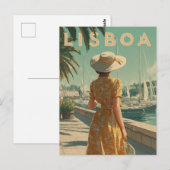 Lissabon reis vintage briefkaart (Voorkant / Achterkant)