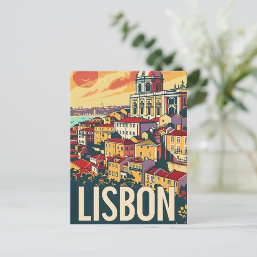 Lissabon Reisadvertentie Briefkaart (Staand voorkant)
