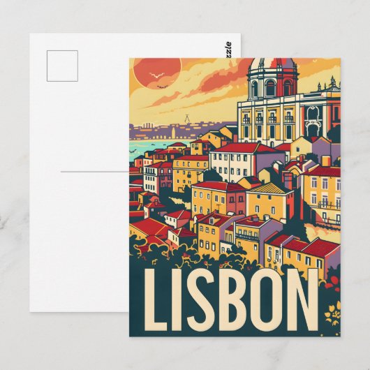 Lissabon Reisadvertentie Briefkaart (Voorkant / Achterkant)