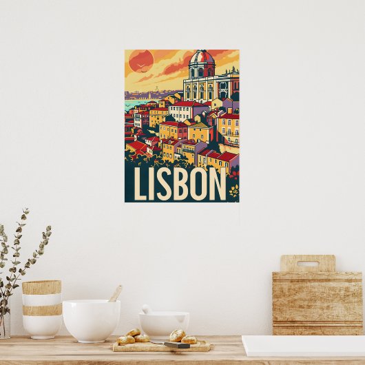 Lissabon Reisadvertentie Poster (Keuken)