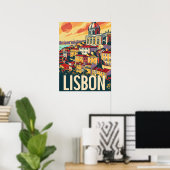 Lissabon Reisadvertentie Poster (Thuiskantoor)
