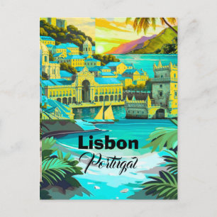Lissabon Reisbriefkaart Kunst, Portugal Reis Kunst Briefkaart