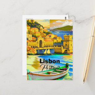Lissabon Reisbriefkaart Kunst, Portugal Reis Kunst Briefkaart