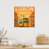 Lissabon Retro Reizen: kunst uit het midden van de Poster (Keuken)
