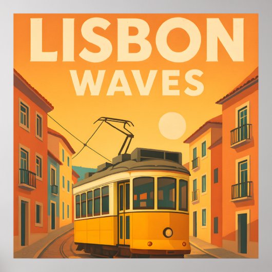 Lissabon Retro Reizen: kunst uit het midden van de Poster (Voorkant)