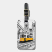 Lissabon Retro Tram Portugal  Streetcar Bagagelabel (Voorkant verticaal)