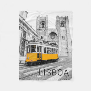 Lissabon Retro Tram Portugal  Streetcar Fleece Deken