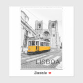 Lissabon Retro Tram Portugal  Streetcar Sticker (Vel)