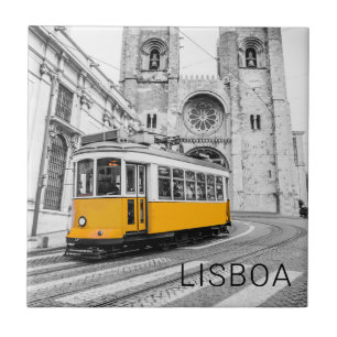 Lissabon Retro Tram Portugal Streetcar Tegeltje