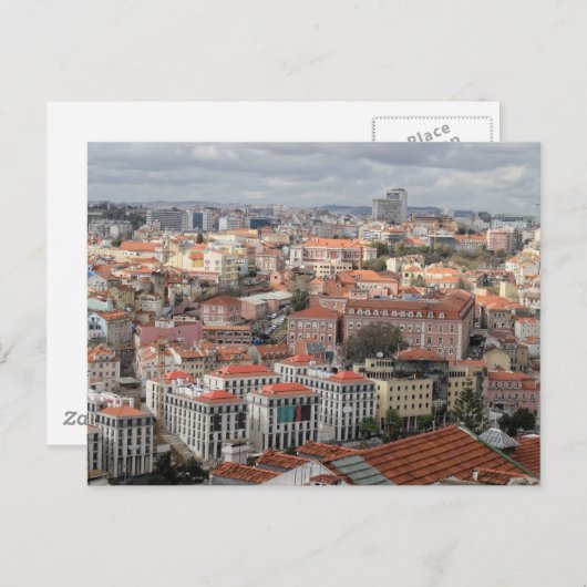 Lissabon-rooftopskyline Briefkaart (Voorkant / Achterkant)