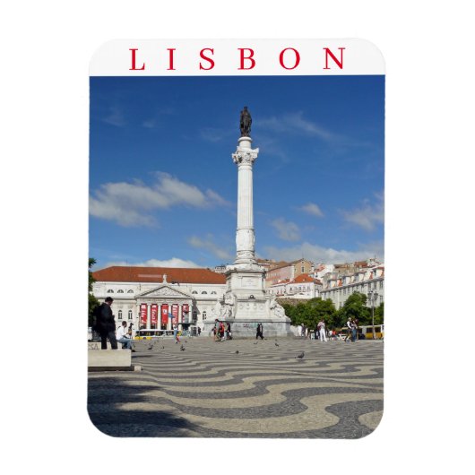 Lissabon Rossio Square fridge magnet Magneet (Verticaal)