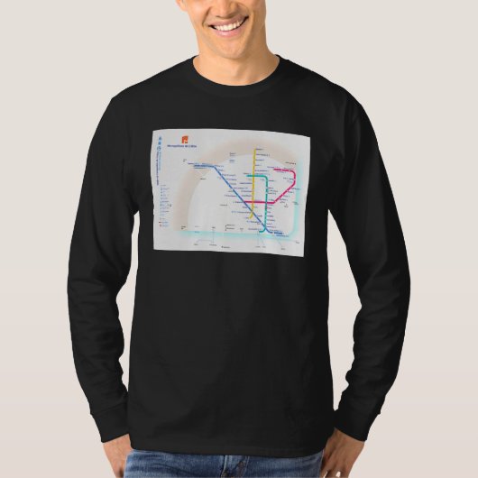 Lissabon-routekaart Portugal T-shirt (Voorkant)