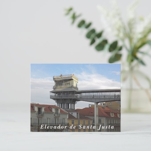 Lissabon. Santa Justa Lift. Briefkaart (Staand voorkant)