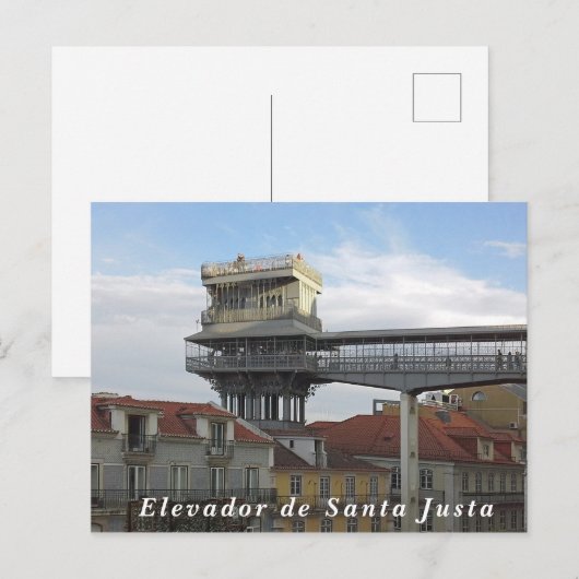 Lissabon. Santa Justa Lift. Briefkaart (Voorkant / Achterkant)