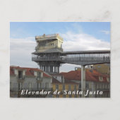Lissabon. Santa Justa Lift. Briefkaart (Voorkant)