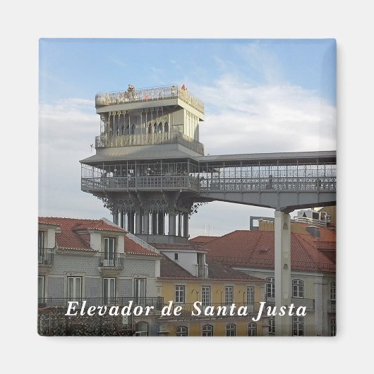 Lissabon. Santa Justa Lift. Magneet (Voorkant)