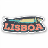 Lissabon Sardine illustratie Portugal Sticker (Voorkant)