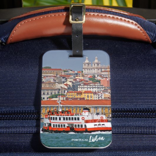 Lissabon skyline met oude veerboot op de Taag Bagagelabel (Voorkant Insitu 2)