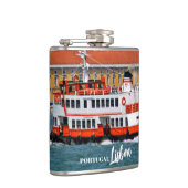 Lissabon skyline met oude veerboot op de Taag Heupfles (Rechts)