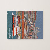 Lissabon skyline met oude veerboot op de Taag Legpuzzel (Horizontaal)