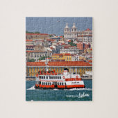 Lissabon skyline met oude veerboot op de Taag Legpuzzel (Verticaal)