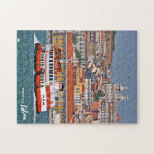 Lissabon skyline met oude veerboot op de Taag Legpuzzel (Horizontaal)