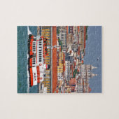 Lissabon skyline met oude veerboot op de Taag Legpuzzel (Horizontaal)