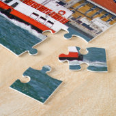 Lissabon skyline met oude veerboot op de Taag Legpuzzel (Zijkant)