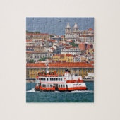 Lissabon skyline met oude veerboot op de Taag Legpuzzel (Verticaal)