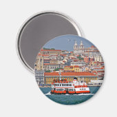 Lissabon skyline met oude veerboot op de Taag Magneet (Voorkant / Achterkant)