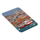 Lissabon skyline met oude veerboot op de Taag Magneet (Rechterzijde)