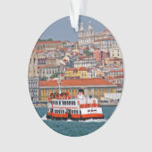 Lissabon skyline met oude veerboot op de Taag Ornament (voorkant)