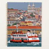 Lissabon skyline met oude veerboot op de Taag Planner (Voorkant)