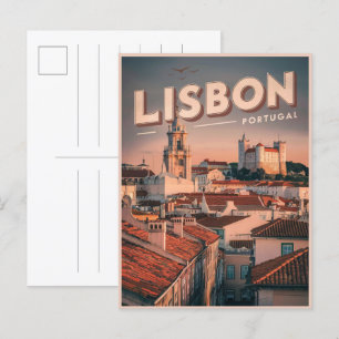  Lissabon Skyline Portugal Reisgeschenken Briefkaart