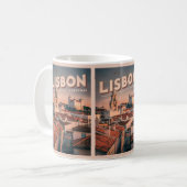  Lissabon Skyline Portugal Reisgeschenken Koffiemok (Voorkant links)