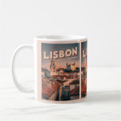  Lissabon Skyline Portugal Reisgeschenken Koffiemok (Links)