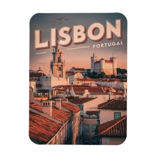  Lissabon Skyline Portugal Reisgeschenken Magneet (Verticaal)