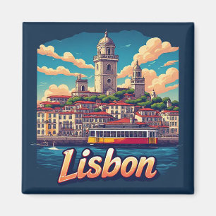 🧲 Lissabon Stad Vakantieherinnering Portugal Magneet