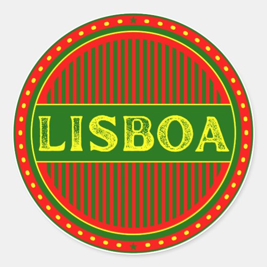 Lissabon Stadstrots Embleem – Portugese Identiteit Ronde Sticker (Voorkant)