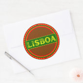 Lissabon Stadstrots Embleem – Portugese Identiteit Ronde Sticker (Envelop)