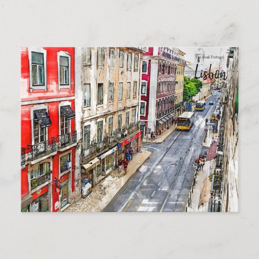 Lissabon Street Briefkaart (Voorkant)
