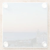 Lissabon Sunset Uitzichten Portugal Foto Glazen Onderzetter (Achterkant)