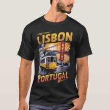 Lissabon T-shirt met iconische tram en beroemde br