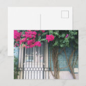 Lissabon-Tegels en bloemen Bouganvillea Briefkaart (Voorkant / Achterkant)