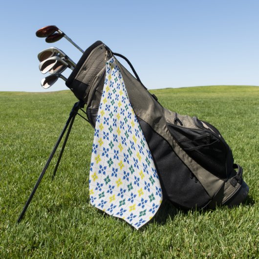 Lissabon tegels of azulejo patroon golfhanddoek (Groen)